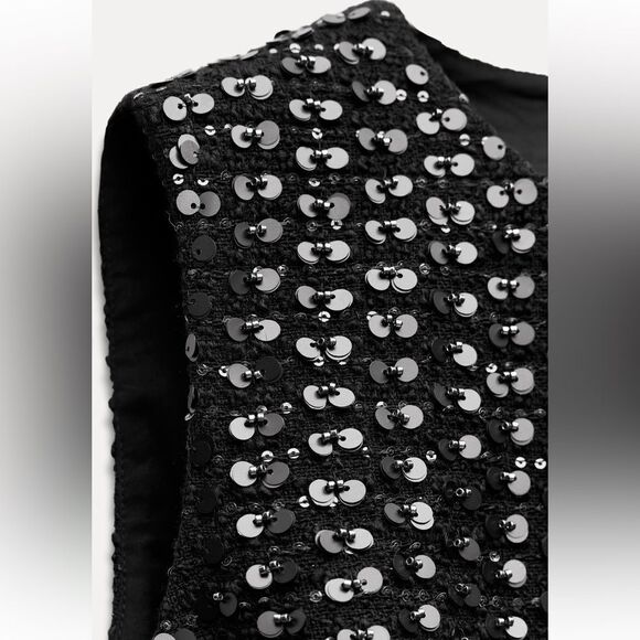 Zara tweed sequin mini dress - Picture 6 of 7